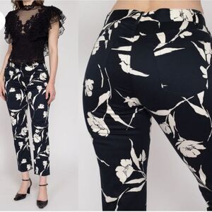 LAUREN RALPH LAUREN VINTAGE 90s Mid Rise Tapered Leg Ankle Pants Black‎ 10P